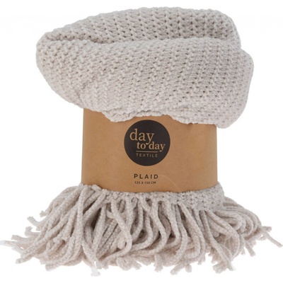 Home Styling Collection Deka boho s třásněmi bílá 120x150