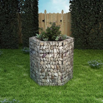 zahrada-XL Šestihranný gabionový vyvýšený záhon 100 x 90 x 100 cm