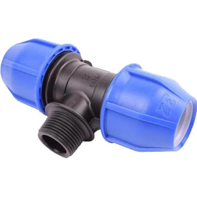 UNIDELTA PE T-kus s vonkajším závitom 20 mm x 3/4 "x 20 mm - Polyetylen UNI1010020003
