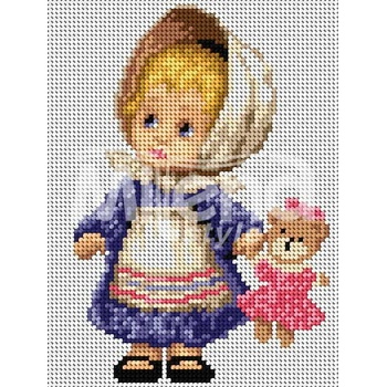 Image 1 of Milena Style Момиченце с меченце - гоблен с щампа с конци Ariadna