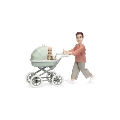 Lundby Lundby tatínek s kočárkem a miminkem