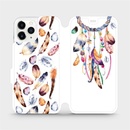 Pouzdro Mobiwear parádní flip Apple iPhone 11 Pro - M003S Lapač a barevná pírka