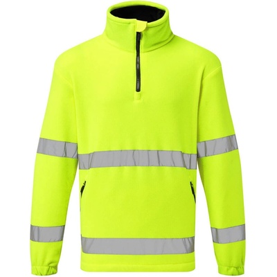 PortWest mikina F302 Fleece 1/2 Zip Hi-Vis reflexní Žlutá