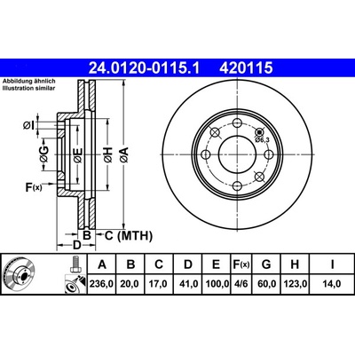 Brzdový kotúč ATE 24.0120-0115.1 (24012001151)