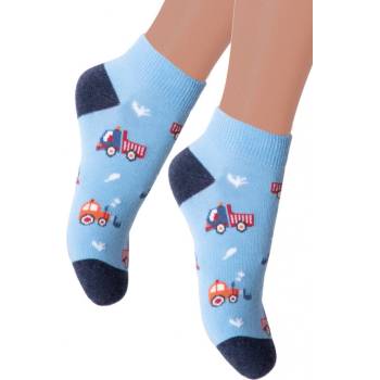 STEVEN Chlapecké kotníkové ponožky 004/200 modrá světlá