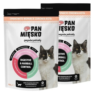 PAN MIÉSKO Digestive & Hairball Control pro kočky 2 x 800 g