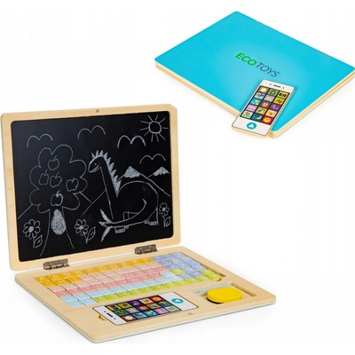 ECOTOYS Detský vzdelávací laptop TWIGY modrý