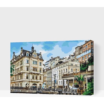 Painting Queens Malování podle čísel Karlovy Vary 60 x 80 cm vypnuté plátno na rám PBN/KARLOVYVARY/60 x 80/W