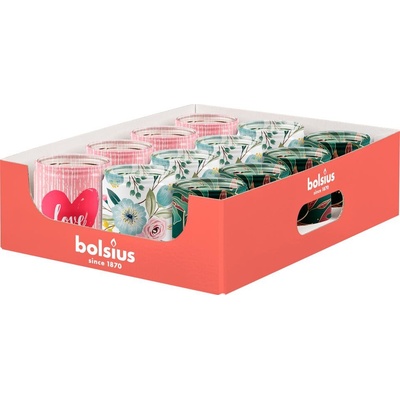 Bolsius Sklo Srdce květiny 68x80mm