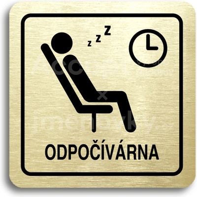 ACCEPT Piktogram odpočívárna IV - zlatá tabulka - černý tisk