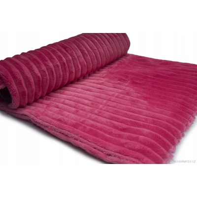 Látka mínky proužky, 300 g/m², šíře 160 cm, metráž, fuchsie