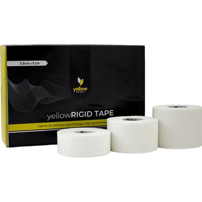 yellowSPORT Športová páska s líniovým lepením biela 5 cm x 9,1 m