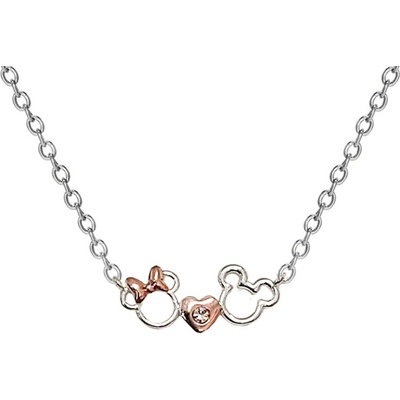 Disney Detský náhrdelník Mickey a Minnie Mouse NF00937TRWL-18.SK