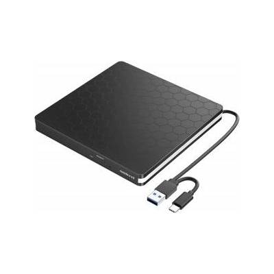 Amicool External DVD Drive, USB 3.0 Type-C CD DVD +/-RW Optical Drive USB C Burner Slim CD/DVD ROM Rewriter Writer Reader Portable for PC Laptop Desktop MacBook Mac Windows 7/8.1/10 Linux OS Apple - BT686