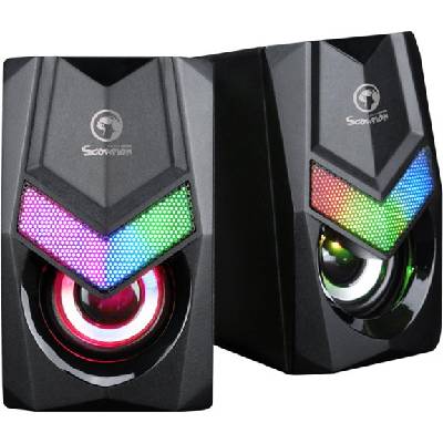 Marvo reproduktory SG-118, 2.0, 6W, čierne, regulácia hlasitosti, herná, 150Hz-20kHz, RGB podsvietenie