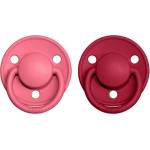 BIBS De Lux Natural Rubber Size 2: 6+ months биберон Coral / Ruby 2 бр