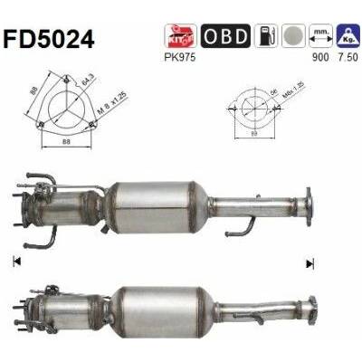 Filter sadzí/pevných častíc výfukového systému AS FD5024