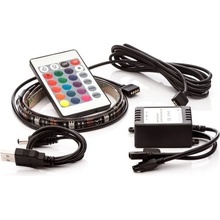 OPTY led лента 2бр, 2х30см, usb, 9 светодиода, дистанционно управление, 16 цвята, самозалепващи се led ленти (30dtm)