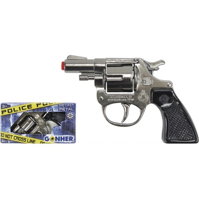 Alltoys CZ Policejní revolver kovový stříbrný 8 ran