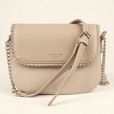David Jones crossbody kabelka 5904-1 s aplikacemi v klopě Velbloudí