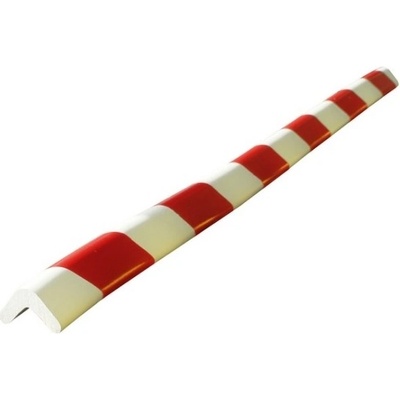 Pěnový ochranný varovný samolepicí rohový profil SoftBumpers – 750×30 mm, červeno-bílá