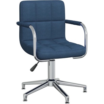 vidaXL Въртящ се трапезен стол, син, текстил (3088066)