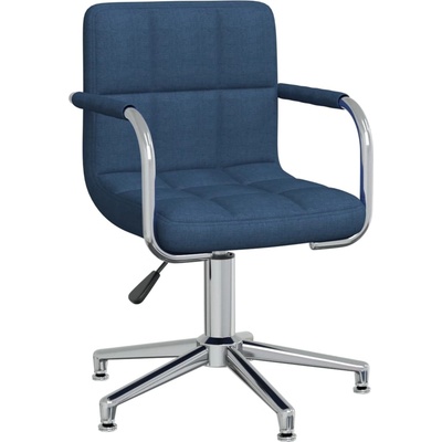 vidaXL Въртящ се трапезен стол, син, текстил (3088066)