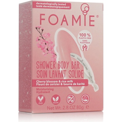 Foamie Shower Body Bar Cherry Kiss Cherry Blossom & Rice Milk 80 g