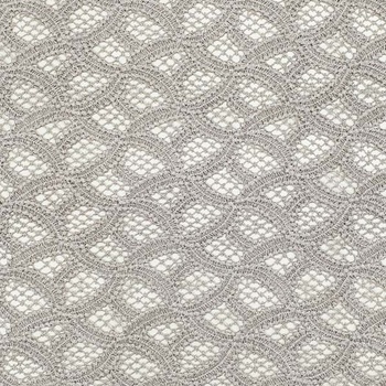 Čipka 003 šedá, strieborný lurex, strapce, š.130