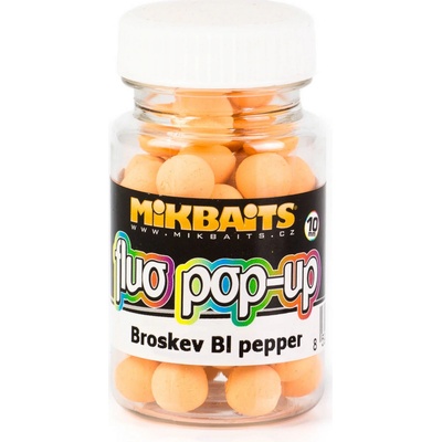 Michal Kučera MIKBAITS Mikbaits Fluo pop-up Boilie 60ml 10mm Broskev Black Pepper