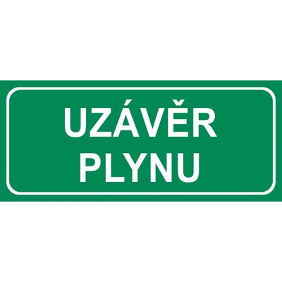 Uzávěr plynu - plast/samolepící fólie Materiál: Plast, Rozměry značení: 21 x 9 cm