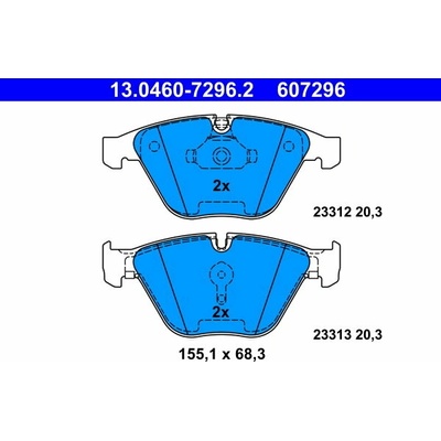 ATE 607296 Súprava brzdových doštičiek 13.0460-7296.2