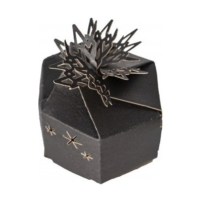 CHAKS Mini krabičky dárkové s hvězdičkami černé 6 x 6 x 3,5cm 6 ks