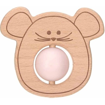 Lassig Дървена гризалка Lassig - Little Chums Mouse, розова (1313005725)