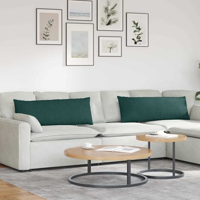 vidaXL Диван възглавници 2 pcs Тъмен зелен 120 x 40 cm текстил (42013787)