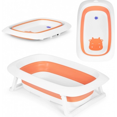 EcoToys Dětská vanička skládací vanička s odtokem 81 cm Cow oranžová