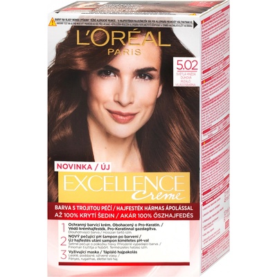 L'Oréal Excellence 5.02 Světle hnědá duhová