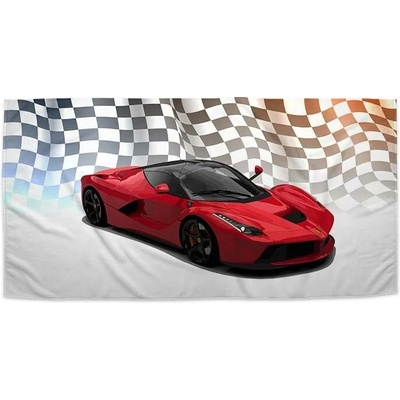 Sablio Ručník s potiskem Ferrari Závodní vlajka 50 x 100 cm