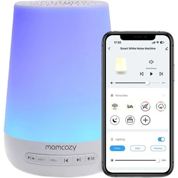 Momcozy Нощна лампа с музикална кутия Momcozy - С бял шум и 7 цвята, бяла (647168301640)
