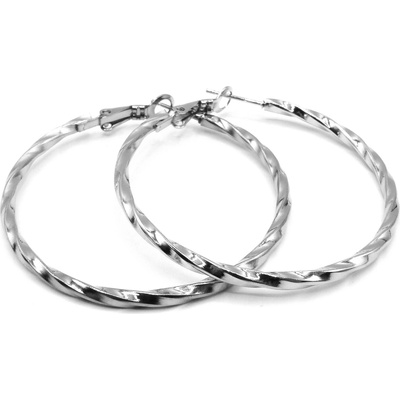 RajSperku Dámské Náušnice KROUCENÉ KRUHY 45 mm z Chirurgické oceli NS260186