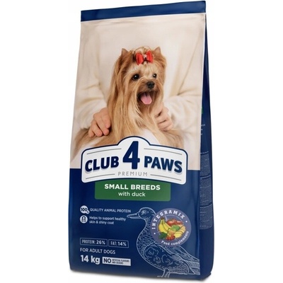 Club 4 Paws Adult Small Breed kachní 14 kg