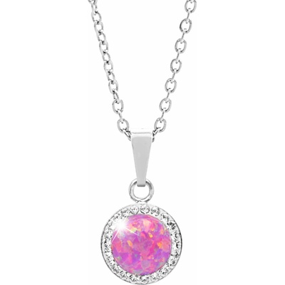 JSB Bijoux Opál s křišťálovými kameny Swarovski Light Fuchsia 92300025l-fu (Ag925/1000, 2,1 g)