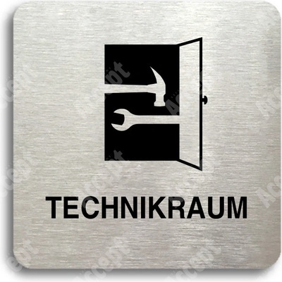ACCEPT Piktogram technikraum - stříbrná tabulka - černý tisk bez rámečku