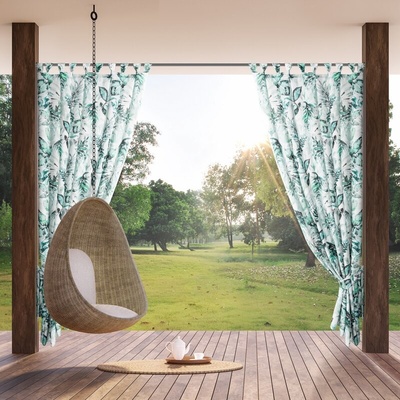 Takoy Závěs GARDEN na zahradu a terasu s rostlinným motivem z voděodolné látky na poutkách se suchým zipem 155 x 260 cm-HF-448524 | 155 x 260 cm