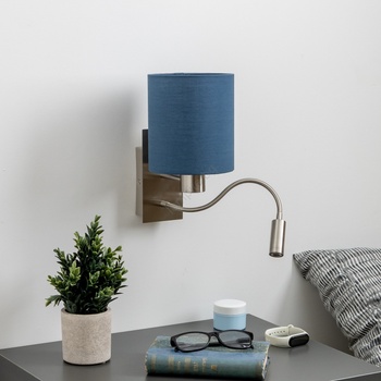 Brilagi - LED Аплик NUBILA 1xE27/25W/230V+ LED/3W хром/тъмносин (BG1556H)