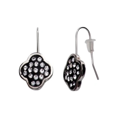 Auren Visací Swarovski květ vykládaný křišťály černá 13019
