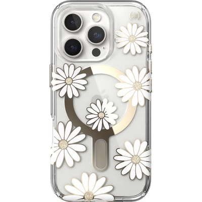 Speck Калъф Speck Presidio Lux-Clear Glitter, MagSafe, ClickLock, за iPhone 16 Pro, Sunshine Daisies (24762)
