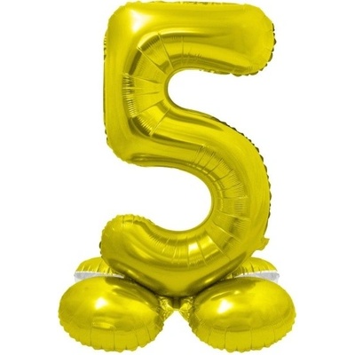 Godan Balónek fóliový číslice 5 samostojná zlatá 72 cm