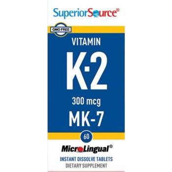 Image 1 of SuperiorSource Vitamin K-2 MK-7 300 mcg [60 Подезични таблетки ]