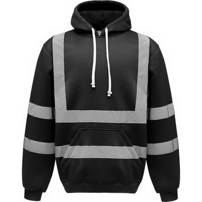 Yoko reflexná mikina s kapucňou HVK05 Black